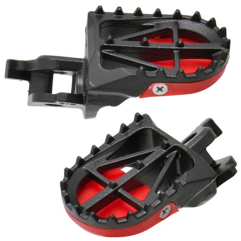 ディーアールシー(DRC) KX250/450, KX250F/450F, KX250X/450X モタードフットペグ 前後幅約50mm 安定ライディング 交換式ペグスライダー クロモリ鋼 高強度 高耐久 F6274