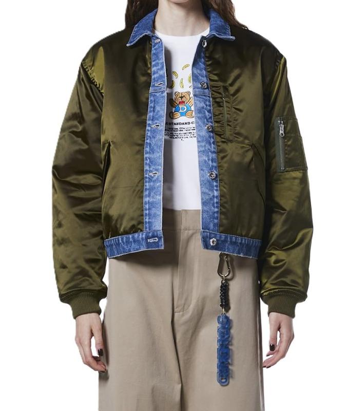 [ダブルスタンダードクロージング] ナイロンサテン×13oz デニム MA-1ジャケット 0205-000-261 レディース カーキ Free Size
