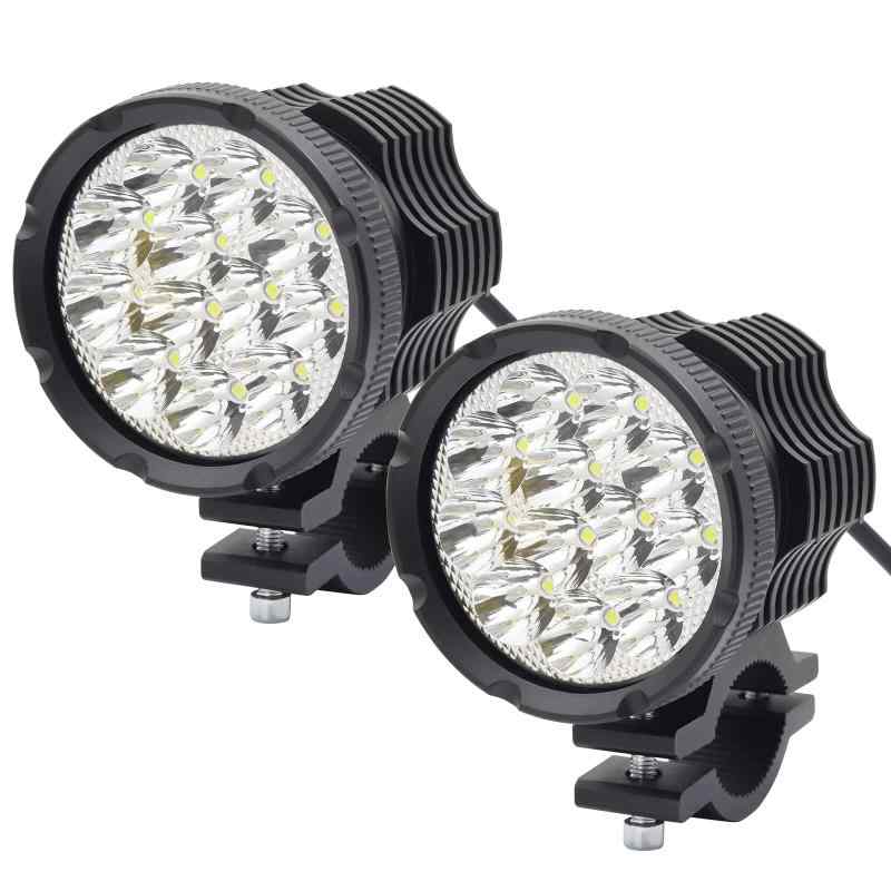 Aoling Aoling バイク フォグランプ LED 常灯・点滅 2モード 12V 24V 爆光 バイク バイク用フォグランプ 6000K LED作業灯、ワークライト 12LEDヘッドライト 補助灯 補助ライト スポットライト 集光 オー