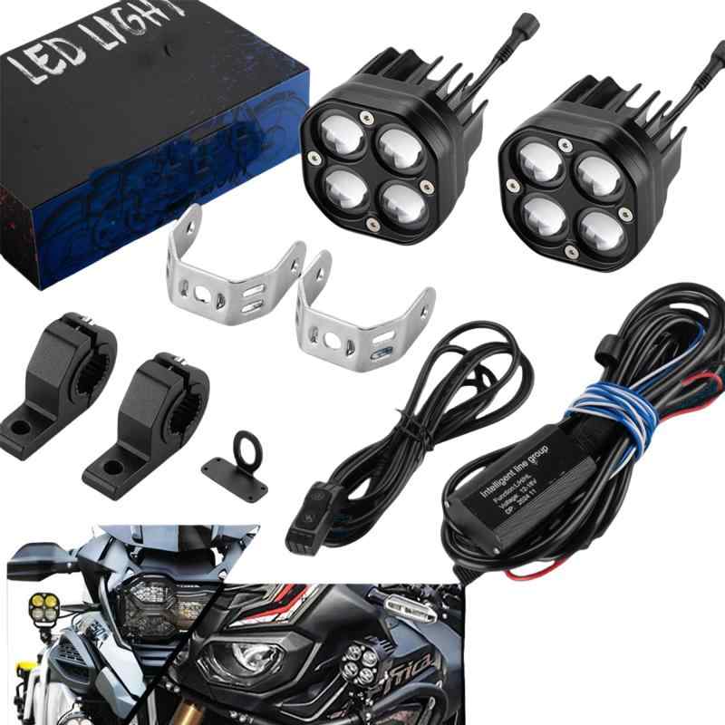 Yoothi 互換品 オートバイのフォグランプ 60 w 18000LM 7 モード ストロボ LED 運転スポット ライトLED補助光アンバー ホワイト デュアル カラー オフロード Aux 光プラグ アンド プレイ配線ハーネス｜HITOTSUNAGI