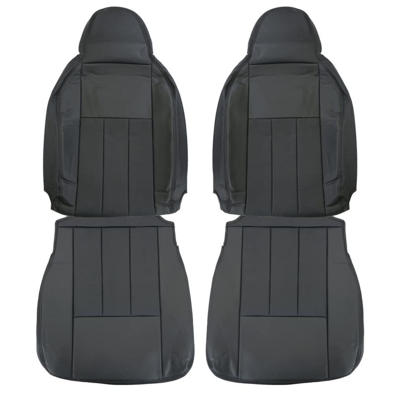 ハイゼットトラックジャンボ S500P / S510P シートカバー レザーシートカバー 運転席 + 助手席 内装 パーツ 防水/ブラック