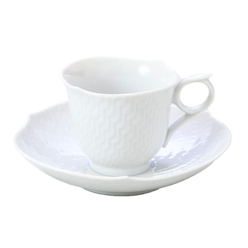 MEISSEN マイセン 波の戯れ ホワイト エスプレッソ カップ&ソーサー 100ml Meissen 000001-29579-1 [並行輸入品]
