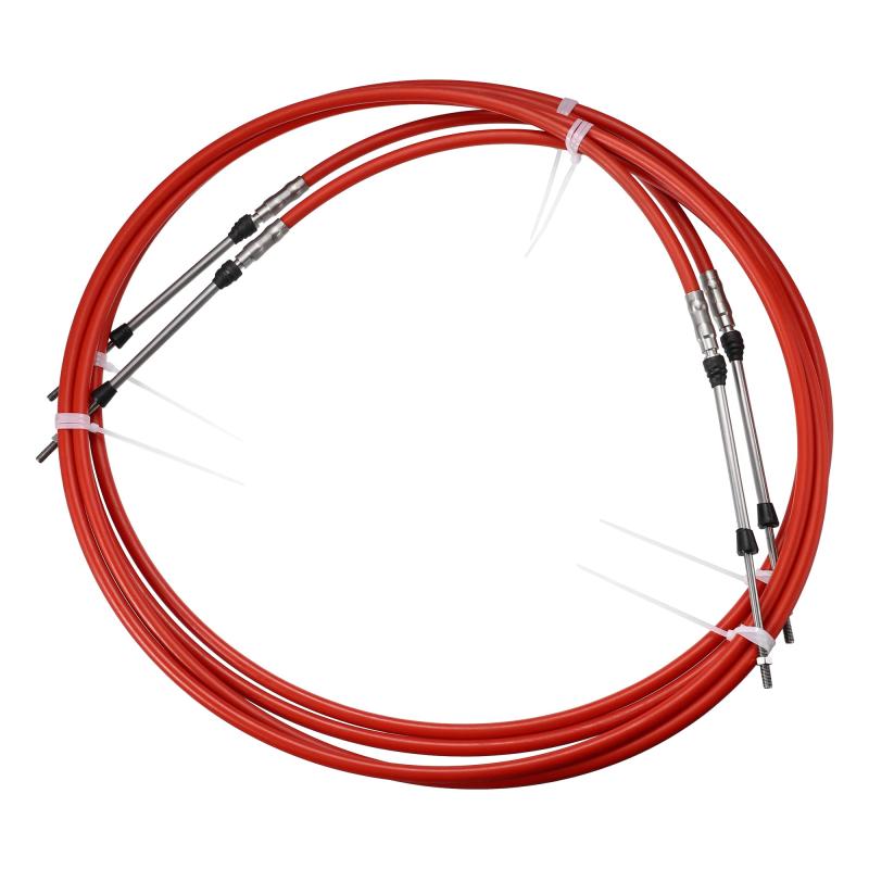 Motoforti スロットルシフトリモコンボックスケーブル マリンタイプ3300/33C 船外エンジンボートモーターステアリングシステム用 レッド 2個