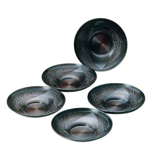 新光金属(Sinkoukinzoku) 茶托 黒銅仕上げ 108φ×18Hmm 純銅黒銅仕上げ 鎚目茶托 五客揃 鶴 BC-1052 5セット入 7,637円
