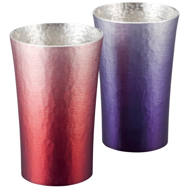 大阪錫器 錫製タンブラー200ml2客セット 16-1-1N2P(赤(HOKAGE)・紫(SHINRA)), 16-1-1NPR(紫(SHINRA))|HITOTSUNAGI