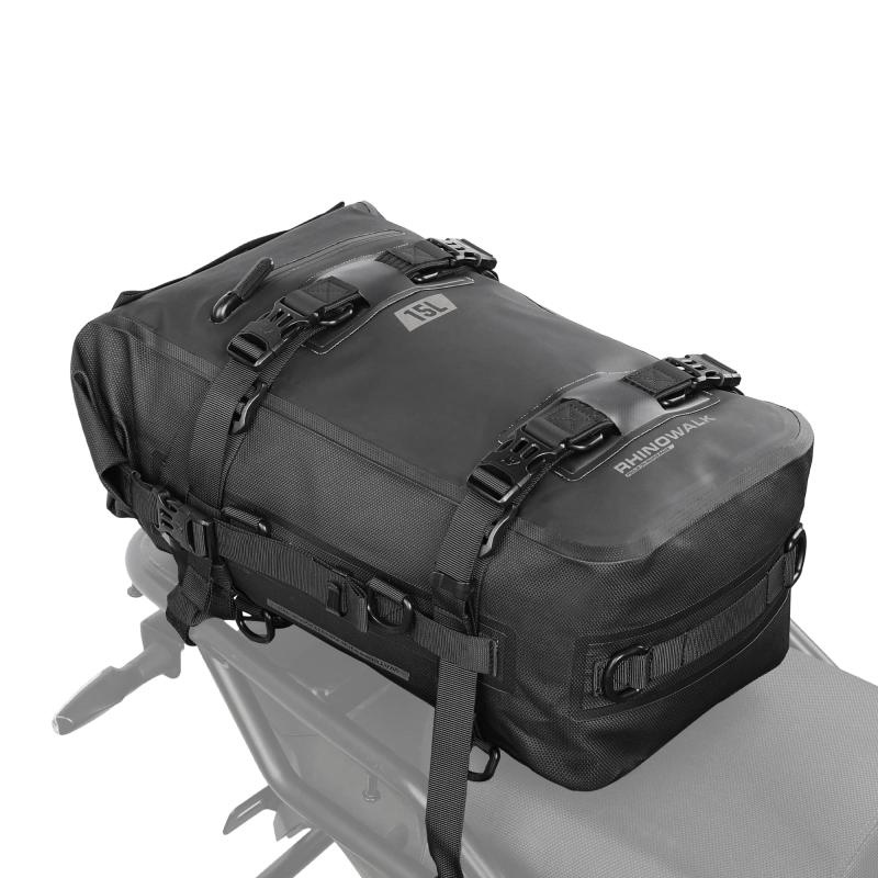 Rhinowalk ドライパック バイク用 シートバッグ ツーリングバッグ 完全防水 8L大容量 パニアバッグ 多機能 モジュール モトパック 拡張性 ショルダーベルト付き 取り付け簡単 バイクドライパ