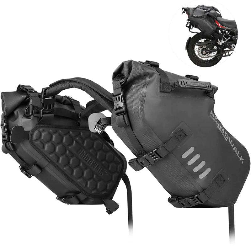 Rhinowalk バイク用サイドバッグ 防水 ツーリングバッグ キャンプ ロングツーリング オフロード 完全防水防塵防砂サイドバッグ 18L（9L*2） 取り付け簡単 汎用 サドルバッグ ブラック 15,983円