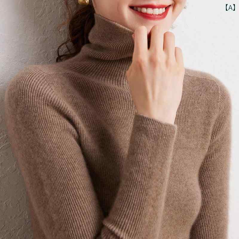 新 商品 100純 山の カシミヤの 女性の シームレスな 山の 襟の プルオーバー