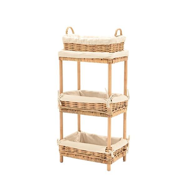 光製作所(Hrikari Furniture)-ラタンバスケットラック-RLR-758 上ｶｺﾞ付ｷ