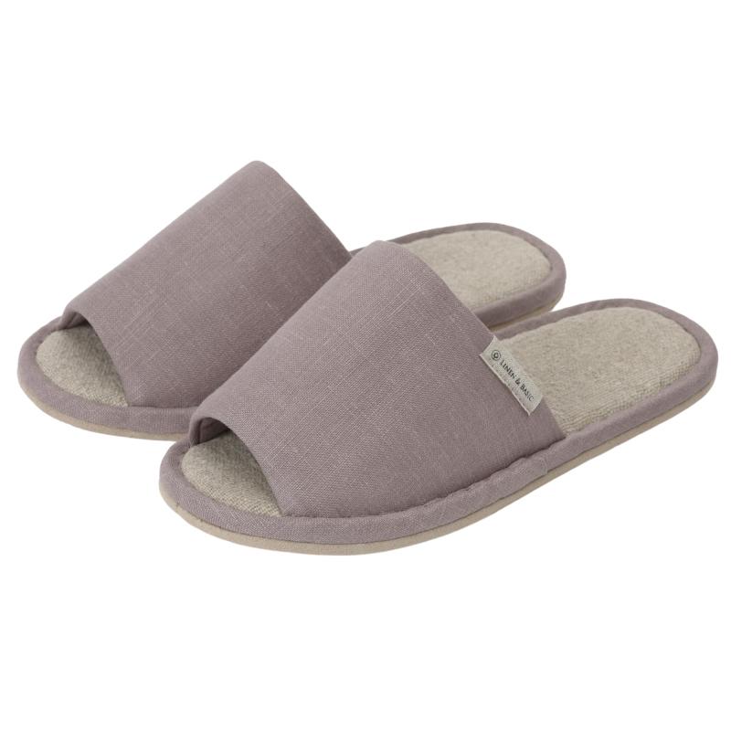 [LINEN & BASIC] 梨地バルキー リネンスリッパ Mサイズ レディース メンズ 麻