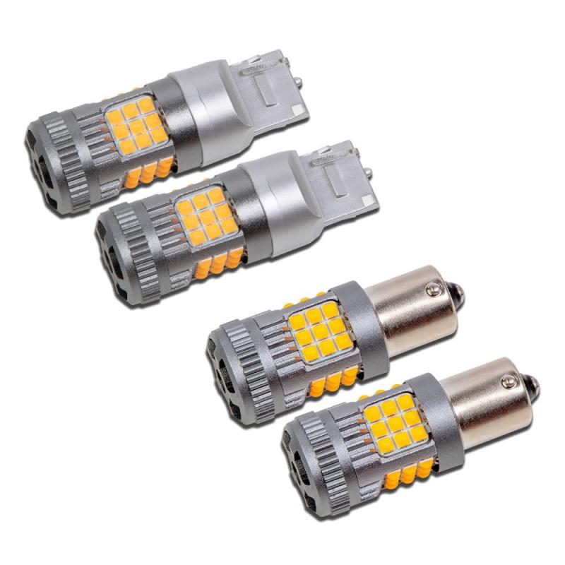 YOURS(ユアーズ) スイフト 適合 ウインカーバルブセット 抵抗内蔵[フロント T20・リア S25 4個/1set] 1500LM SWIFT ZCE系 ウィンカー ドレスアップ カスタム パーツ アクセサリー アンバー y609-012 [2]