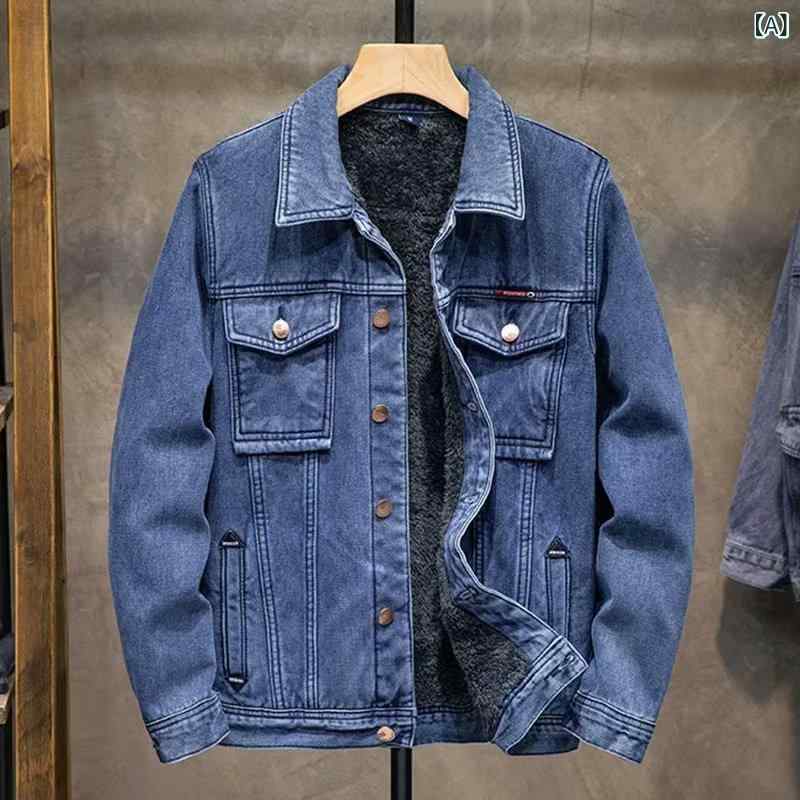 2023 冬の 新型 ベルベットデニムコート 男性の ゆるい 流行は 格好いい 保温 カジュアル 綿服を 厚く する