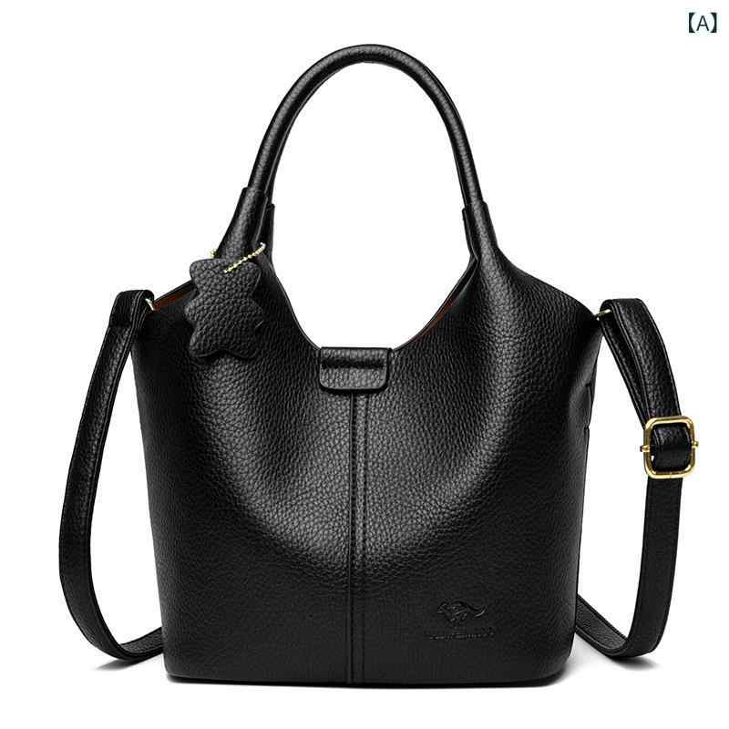 フランスの ハンドバッグの 高級 感の ある本 革の 女性の 小さい カバンの 新型の 百 合の 中年の 柔らかい 皮の 洋風の 手提げの 斜め 掛け