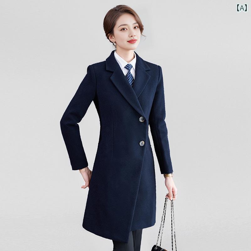 冬の 黒色 職業 服 ラシャ コート 作業 服 男女 ビジネス 行政 ホテル 銀行 4 S 店 工 装 コート