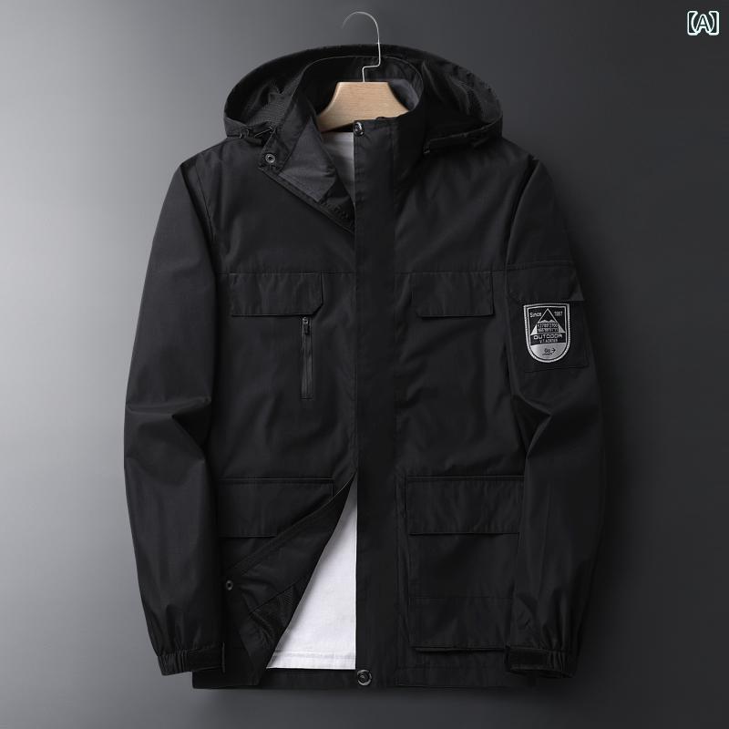春と 秋の カップルの スーツの アウトドア スポーツの 大きい サイズの 薄い モデルは 突撃 服の 旅行 登山 服の 男に 乗ります。