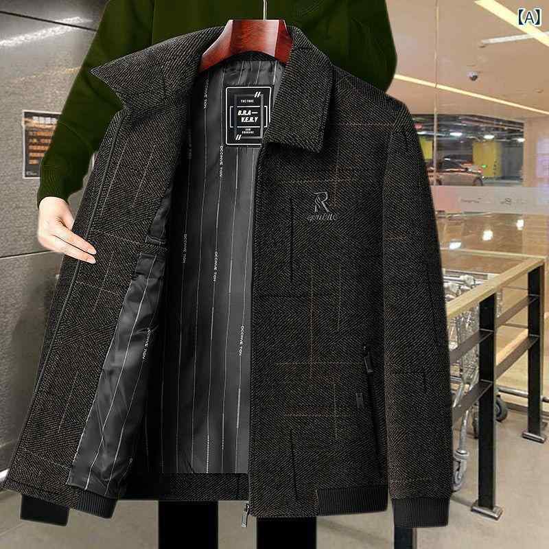 父の コート 秋冬 タイプの 中高年 綿服の 男性 服と ベルベットの 厚い シェニールジャケットの 高齢 者の 祖父 ジャケット