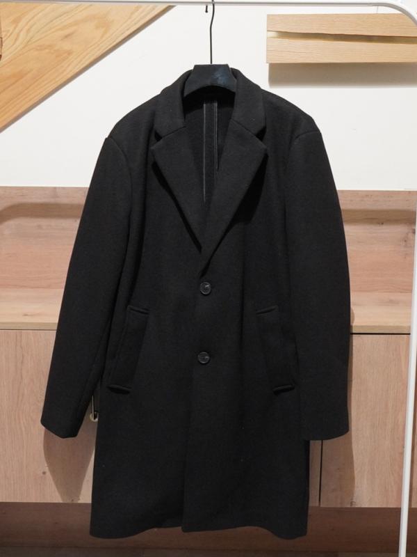 欧米の 紳士 服の 卸売りの 中で 長い タイプの 黒色の 簡単な スーツの 襟の コートの コートの コート