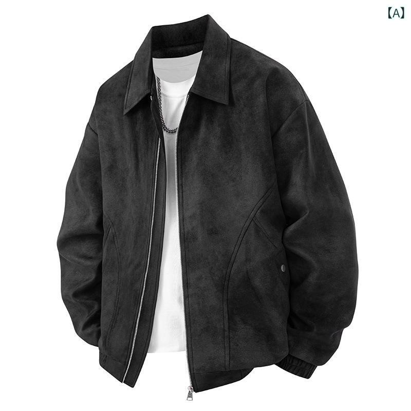 革の 服の 男性の アメリカの 工 装の 革の ジャケットの 襟の ファッションの カジュアルな レ トロな純 色の 木目の 襟の ファッションの ブランドの 皮の 服の 男女