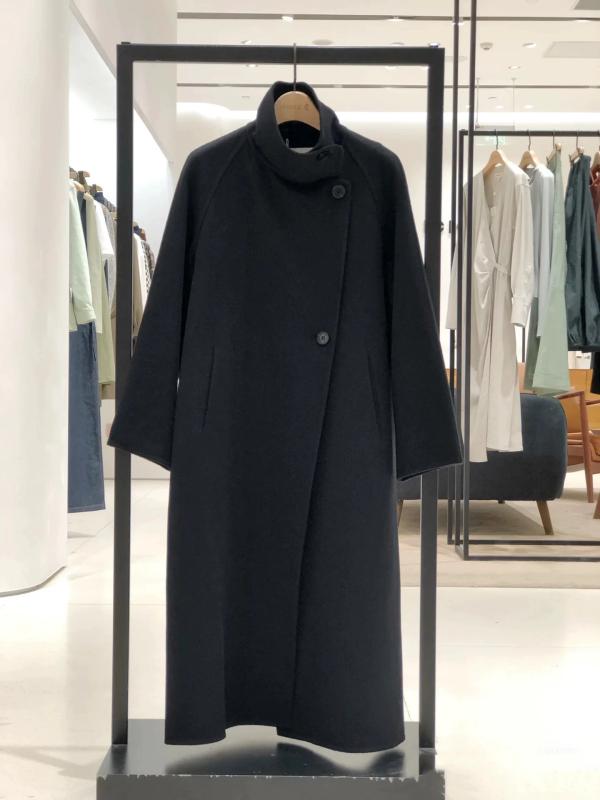 黒 10 カシミール 秋冬新 両面 毛糸 通い ゆるい 立 襟 ロング 表現スタイル 精神状態 手作り 厚地の外套 御上さん