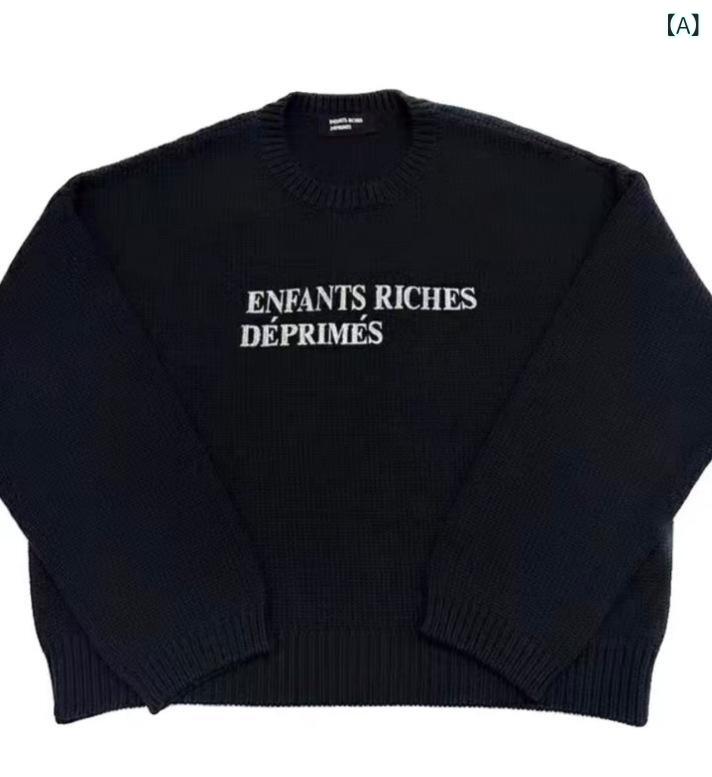 ERD 憂鬱な 富 二 代は ゆるい 丸首 ニット セーターの ファッション カジュアルな 男女 カップルの Sweaterの ようだ