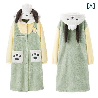 Ld パチャ 犬 カップル パジャマ 女性 秋冬 パジャマ 男性 かわいい サンゴの ベルベット 冬は 家の 服を 着る ことが できる
