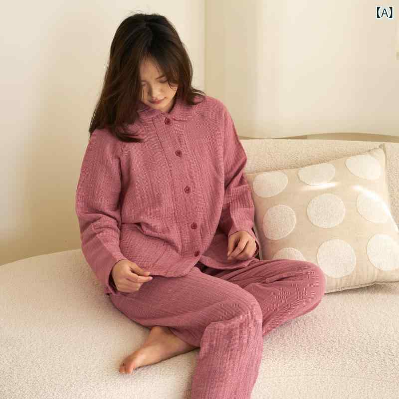 60 S全 綿 四 層 糸 家庭 服 A 類 母子 級 日系 秋冬 タイプ カップル 純綿 パジャマ カジュアル セット
