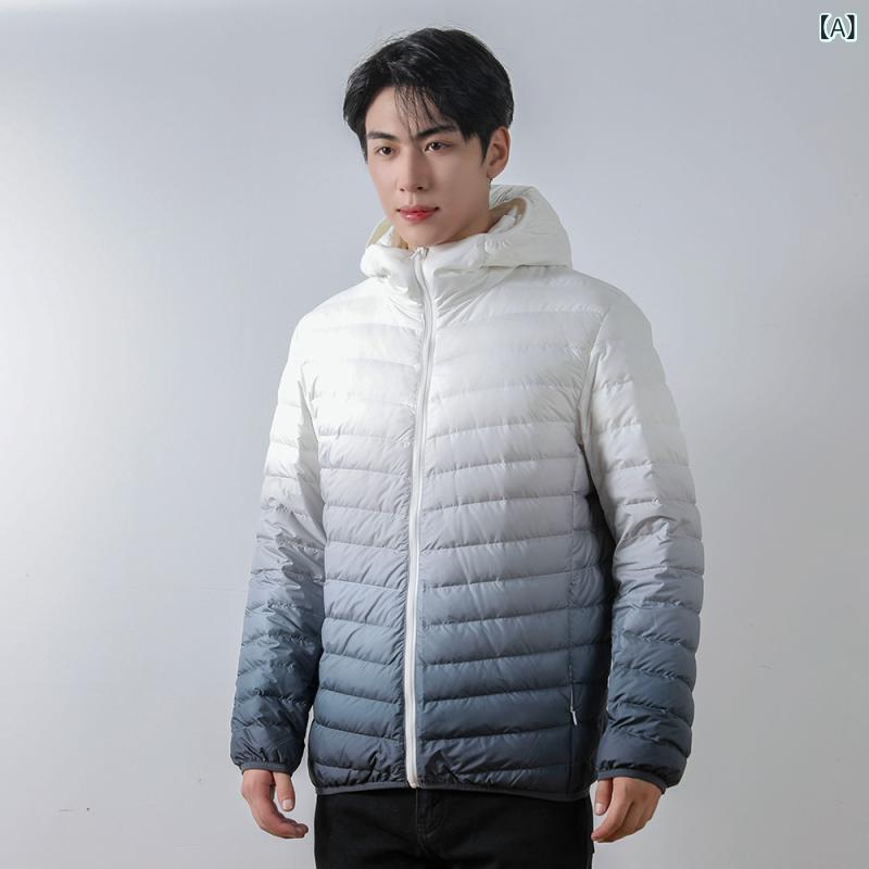 他所他所しい 冬の 思羽の 成人男性 式の 90 羊毛の 薄べったい 金の 落ち込む 上衣の 成人男性は かぶり笠の かぶり笠の 冬の 服の 大層らしいの グラデーション 色の 成人男性 服を つけます。