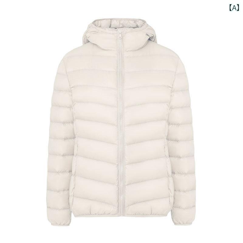 越境 代理 店 軽量 ダウン ジャケット 女性の 新しい 秋と 冬の フード 付き 90 ベルベット 無地 カジュアル 暖かい プラス サイズ ジャケット