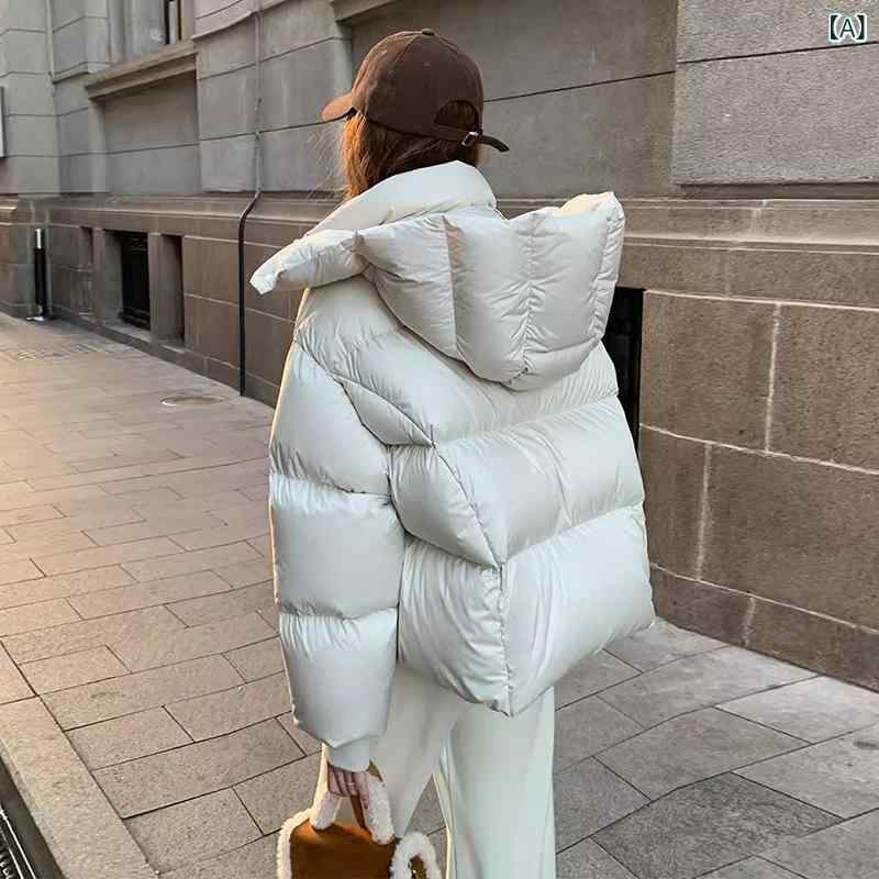 ダウン 綿服 女性の 高級 女性 2024 冬 ファッション 帽子 付き 厚い 泡 芙感 綿服の 小さい パン 服