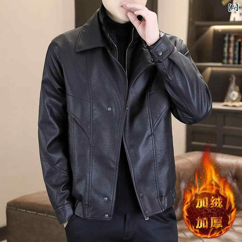 男性の 冬の 新しい 毛皮の 一体 性の 偽の 2つの 革の 服の 男性の 百 合の 革の ジャケットと ベルベットの ジャケットの 男性