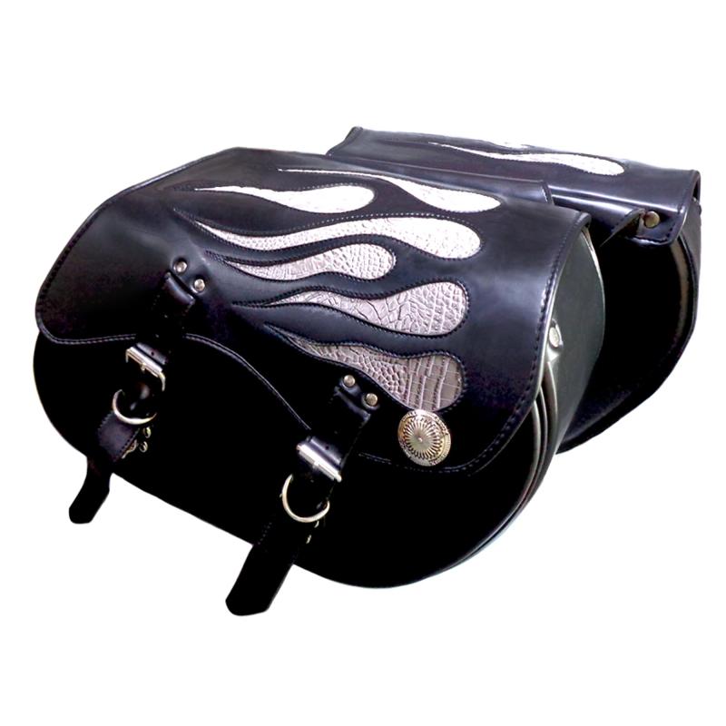 [Xross] バイク用バッグ サイドバッグ BASIC DOUBLE グレー｜HITOTSUNAGI