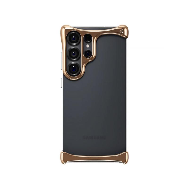 Arc Pulse Galaxy S25 Ultra 用 軽銀 バンパー容れもの [ 飛行全ての存在評点 A7075 超々ジュラルミン 耐衝撃 ぼうぜん自失吸い入れる 二層座標軸 スライドオンとり備える 鏡面みがき上げる工業 PVD上塗り ] アルミ・ローズブ