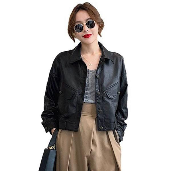 なめし革上衣 子ヒツジ革 レディース アウター ライダース 長袖 遊撃手丈 L-2XL シープスキン シングル前胸部 折り襟 ライダース 防寒 防風 冷やりとした 通い 日月冬 羽織り ピーコート