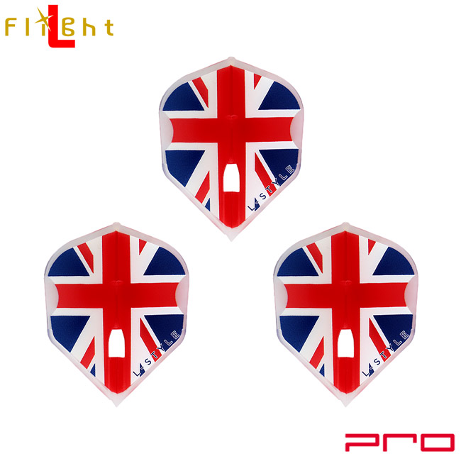 L-style エルスタイル L-Flight PRO エルフライトプロ Union Jack シェイプ クリアホワイト ダーツ フライト 新版