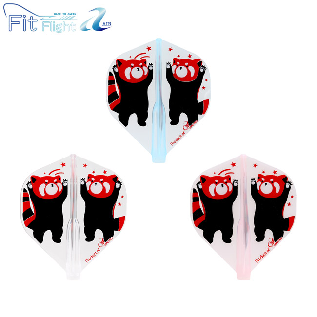 COSMO DARTS(コスモダーツ) Fit Flight【AIR】(フィットフライト エアー) Printed Series Red Panda(レッサーパンダ) スタンダード MIX　(ダーツ フライト)画像