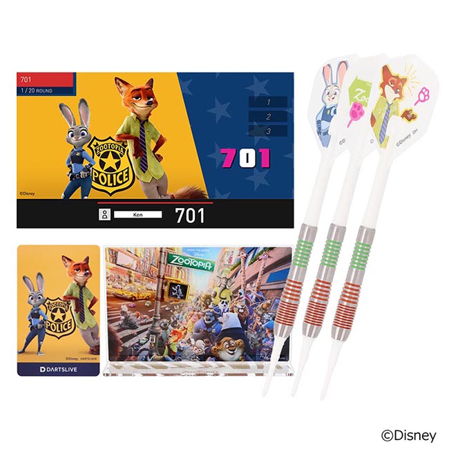 Disney Collection ＜Disney Zootopia＞”DARTS SET” (ダーツ バレル タングステン ダーツセット ダーツ シャフト ダーツ チップ ダーツ フライト ダーツ 矢 羽 darts barrel darts set)画像