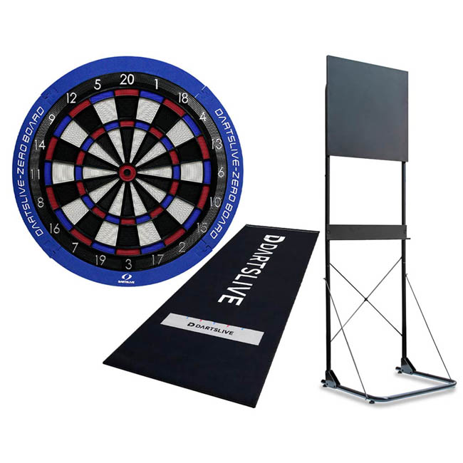 【セット商品】DARTSLIVE-ZERO BOARD＆ D.CRAFT ダーツスタンド アルテミス& DARTSLIVE防炎ラベル付きスローマット　(ダーツライブゼロ ボード ソフト ダーツボード スタンド 台 ダーツマット 家庭用 ダーツボード 自宅 ダーツセット darts stand)｜DARTS SHOP Hive （ダーツ　ハイブ）