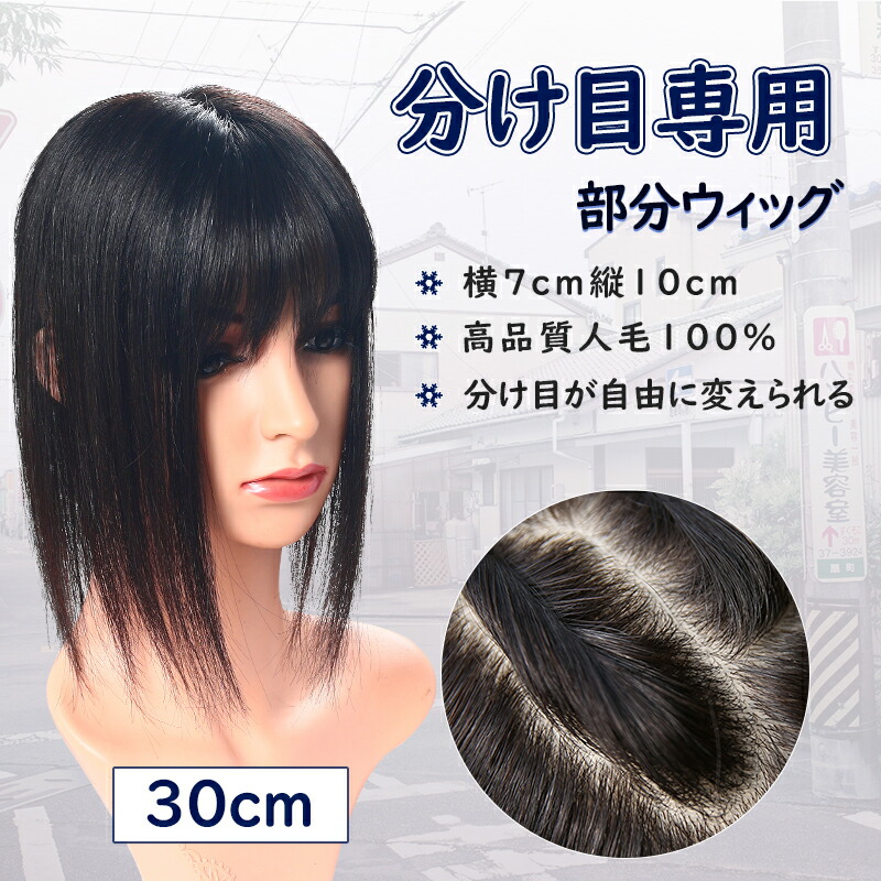 人毛 人毛100 ヘアピース 部分ウィッグ ポイントウィッグ トップピース