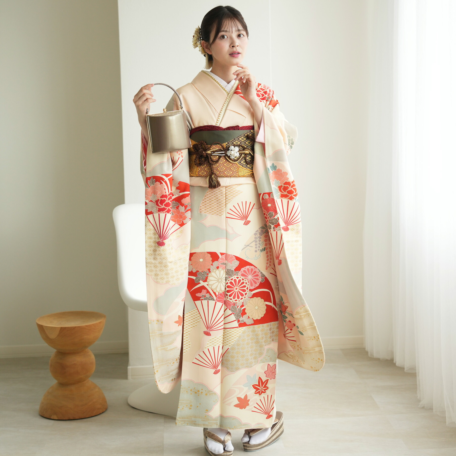 楽天市場】【成人式 振袖 レンタル】RS2040 正絹 白 百合に乱菊