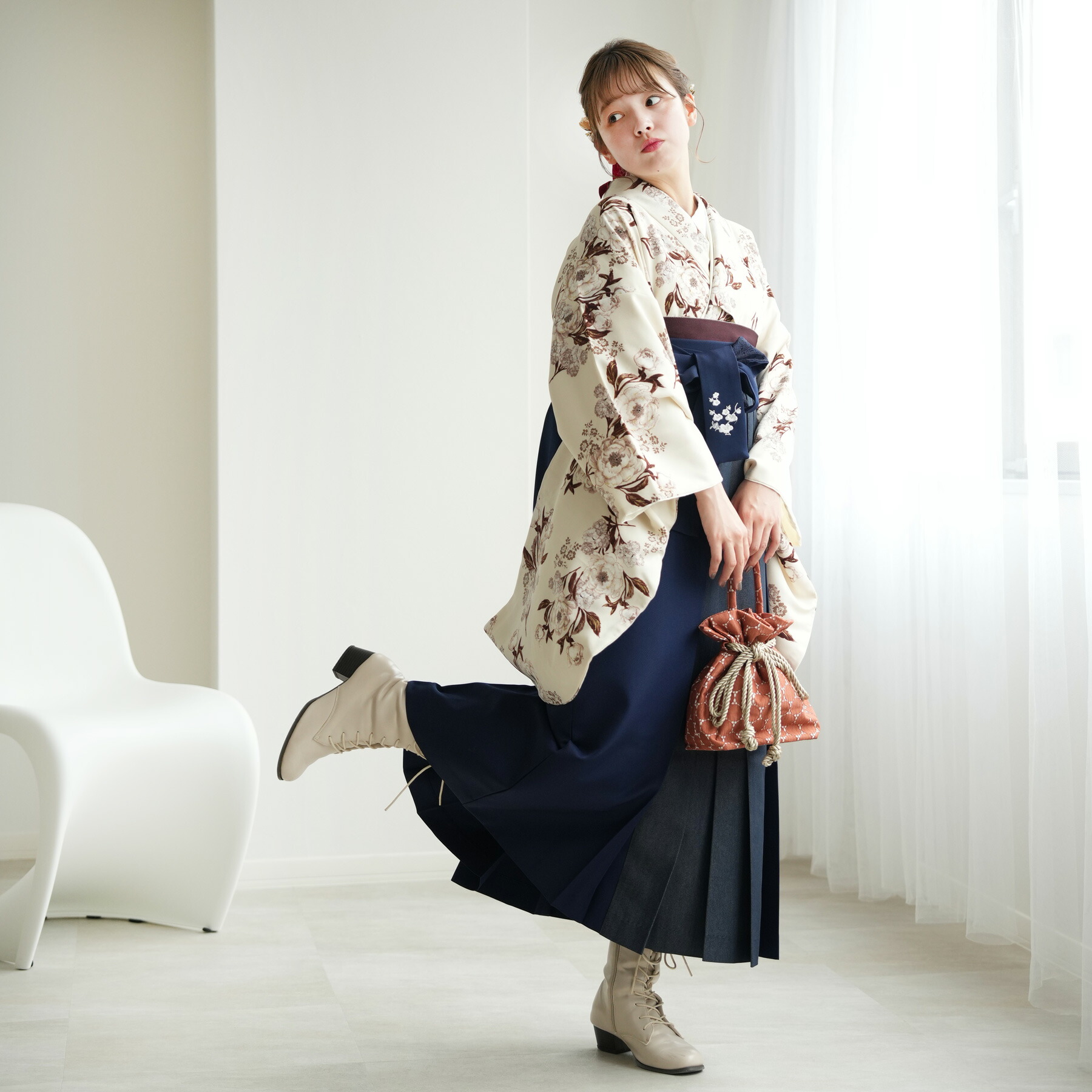 楽天市場】【レンタル】【Heather 袴 17点セット 紺地に咲く