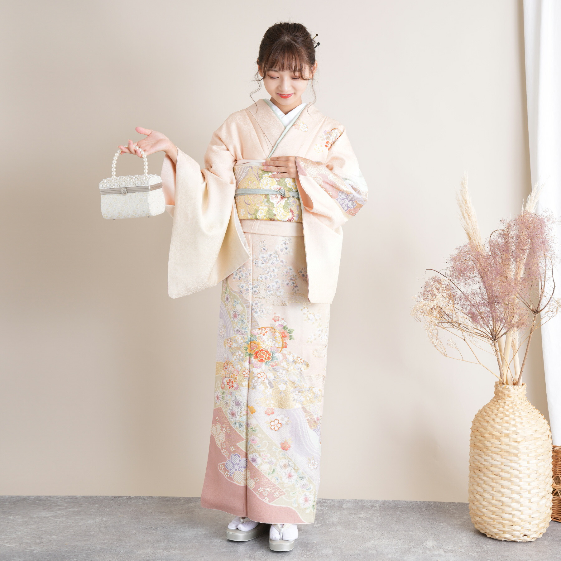 楽天市場】【11％OFF】【レンタル】 附下 訪問着 20点セット 墨流し