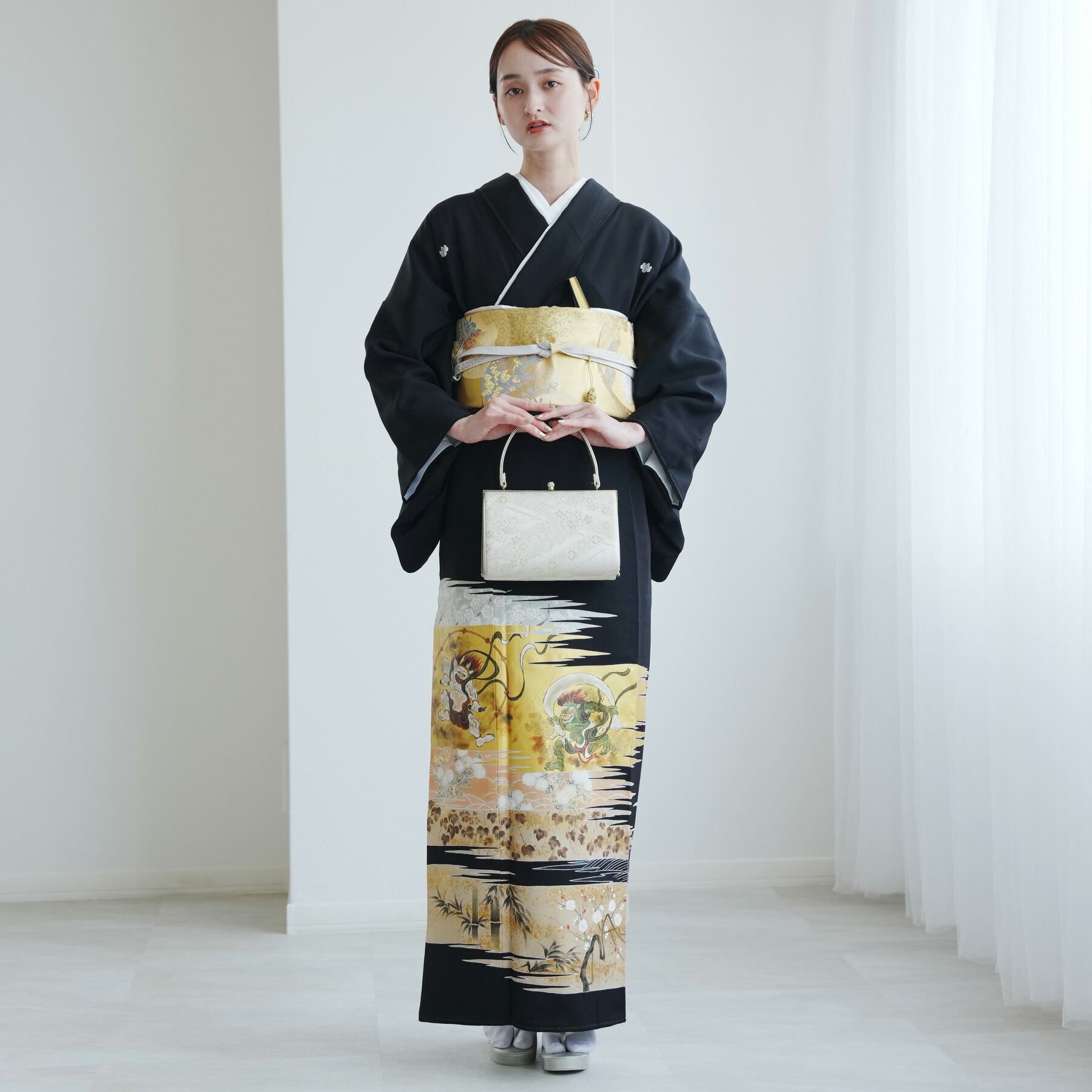 【レンタル 黒留袖レンタル 20点フルセット 桂由美 風神・雷神】 ブランド 高級 正絹 結婚式着物 留袖 着物 黒留袖 KOTOHOGI ことほぎ 金彩友禅 母親 親族 第一礼装 フォトウェディング 着物レンタル レンタル着物 黒留め袖 貸衣装 レンタル衣装 往復送料無料 18,499円