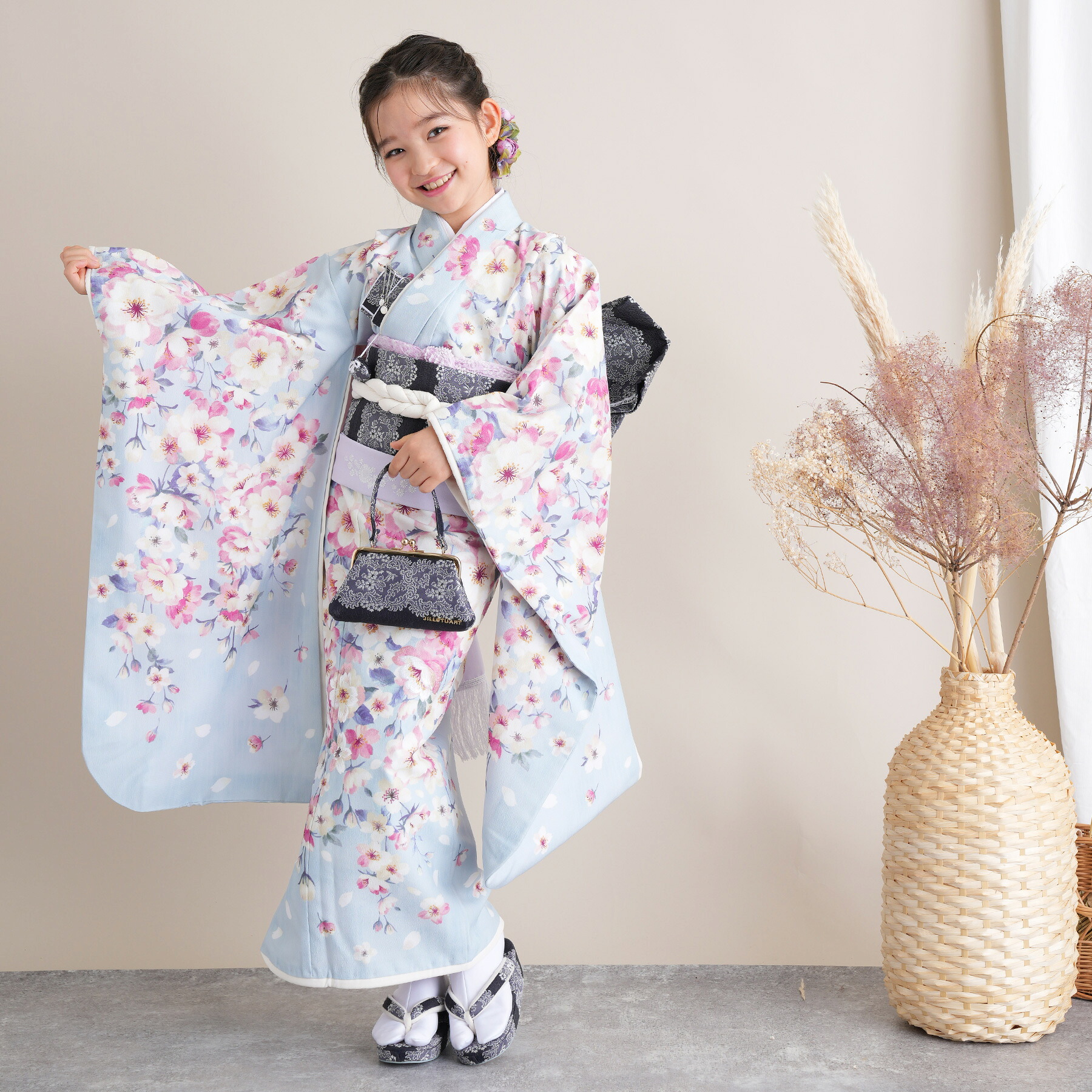 【レンタル】七五三 7歳 着物 セット JILLSTUART ジルスチュアート 絵羽 ブランド 祝着 7歳 お祝い着 着物 七五三 お正月 初詣 雛祭り 七歳 レンタル 女の子 女児 女 四つ身 フルセットレンタル 安い レトロ 大正浪漫 モダン かわいい 新品足袋プレゼント|ひよこ商店