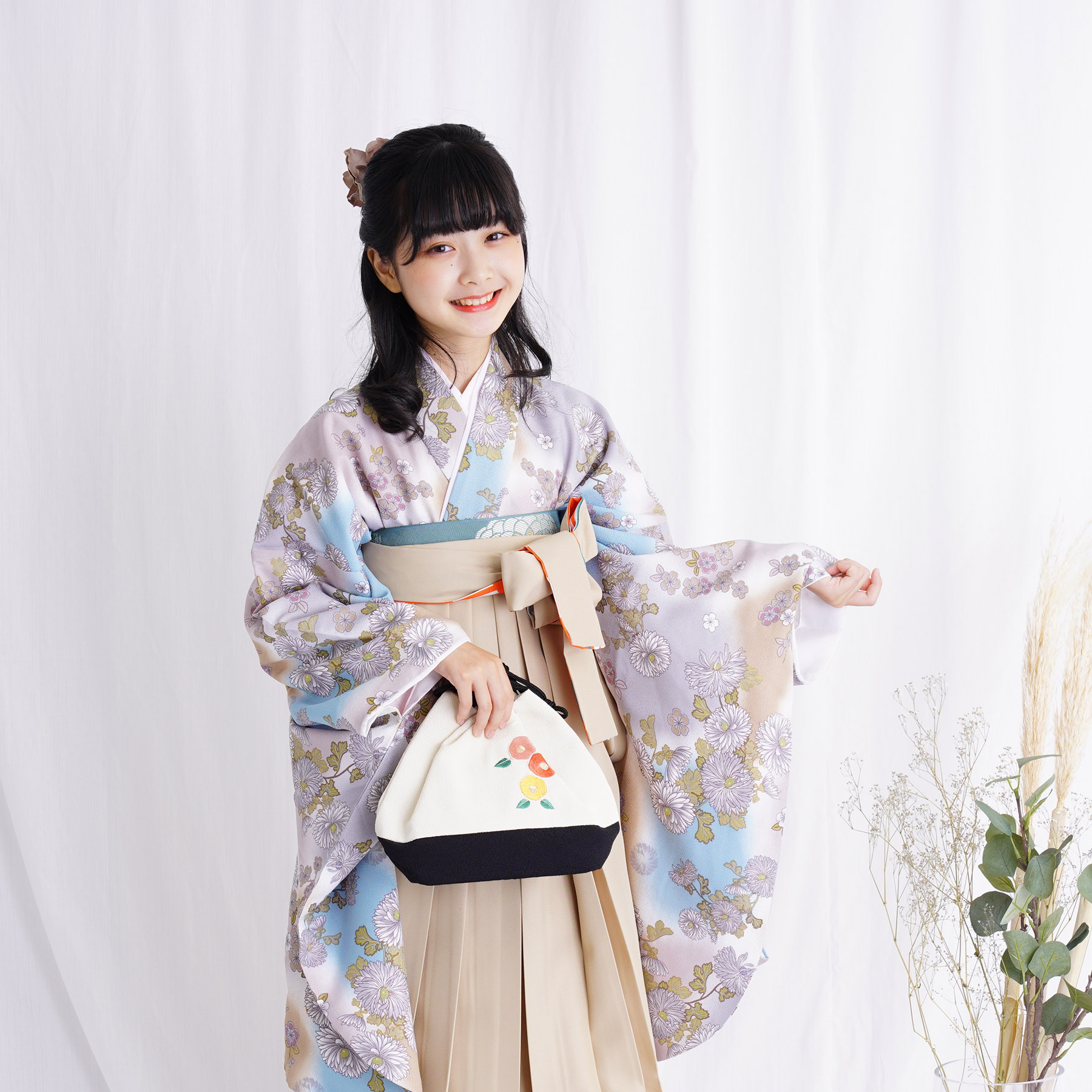 たかし　着物袴セット ジュニア用 145～154cm 小町 NO34308 楽天市場】【レンタル】 卒業式 袴 レンタル 着物 袴セット 15点