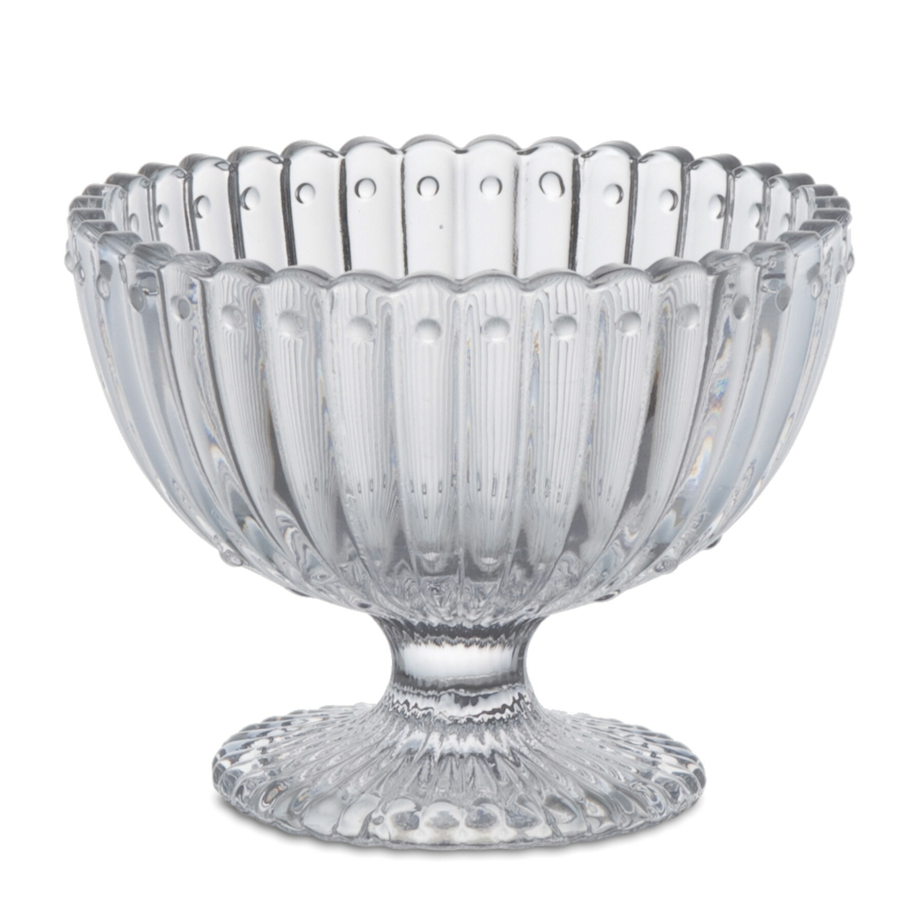 送料無料　ビンテージ　カットガラスサンデーカップ5客　気泡有 廣田硝子 サンデーサンデーカップ パフェグラス宅配便指定