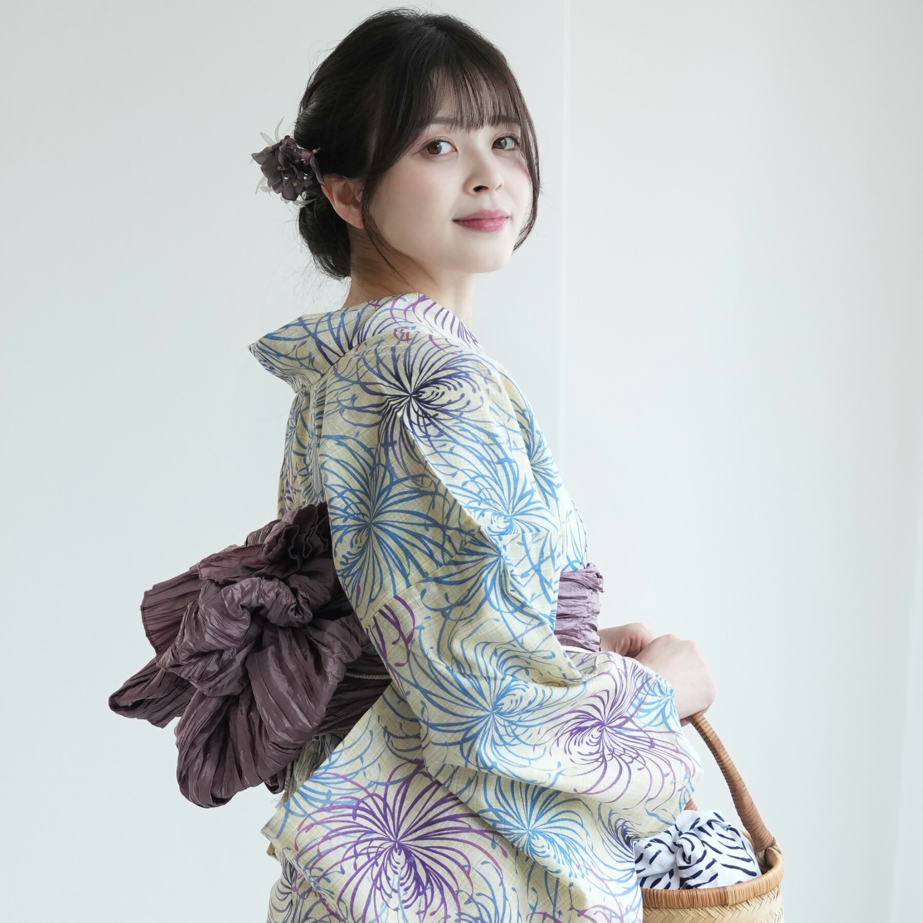 浴衣3点セット（浴衣/帯/下駄） utatane ゆかた フリーサイズ