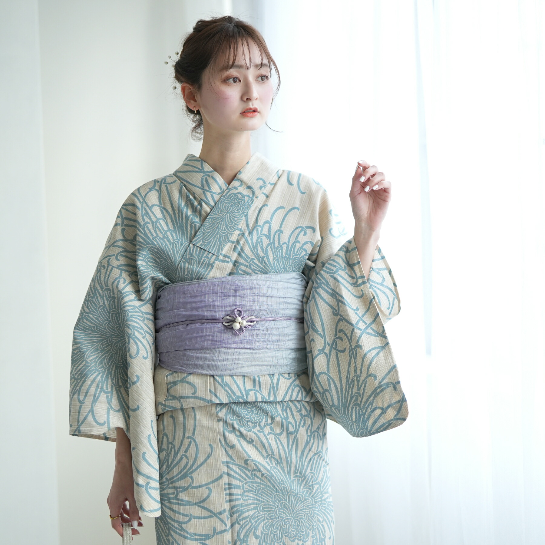 浴衣3点セット（浴衣/帯/下駄） utatane ゆかた フリーサイズ