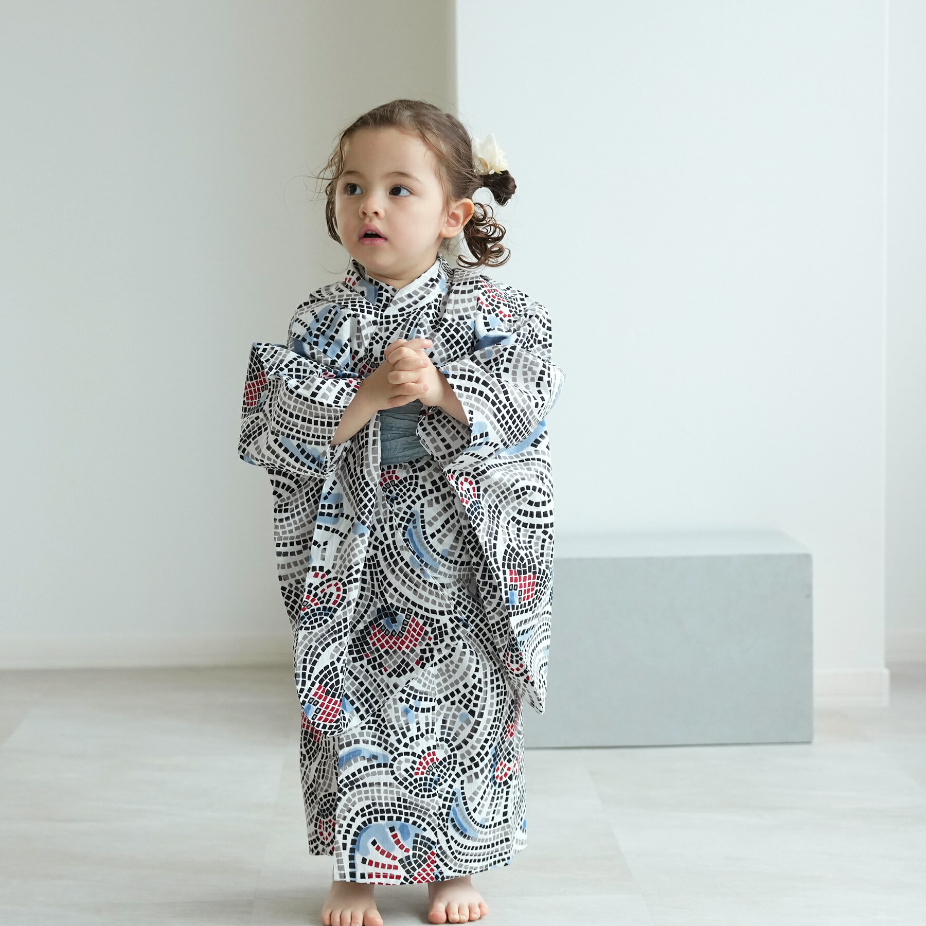 楽天市場】【ニコアンティーク kids 高級変わり織 子供浴衣3点