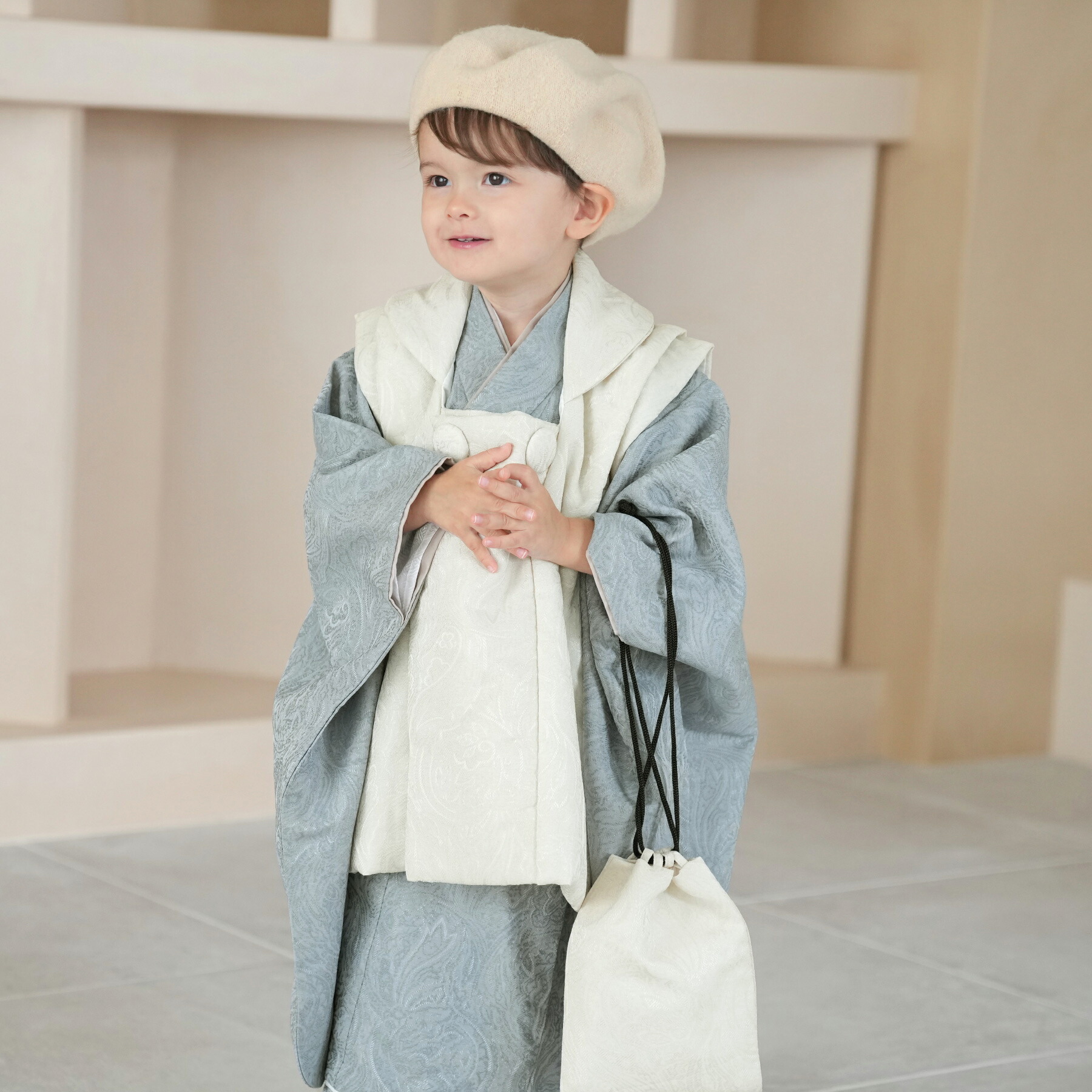 3歳 男の子 七五三セット utatane 88cm-105cm前後　ペイズリー 楽天市場】【レンタル】七五三 着物 3歳 男の子utatane セット