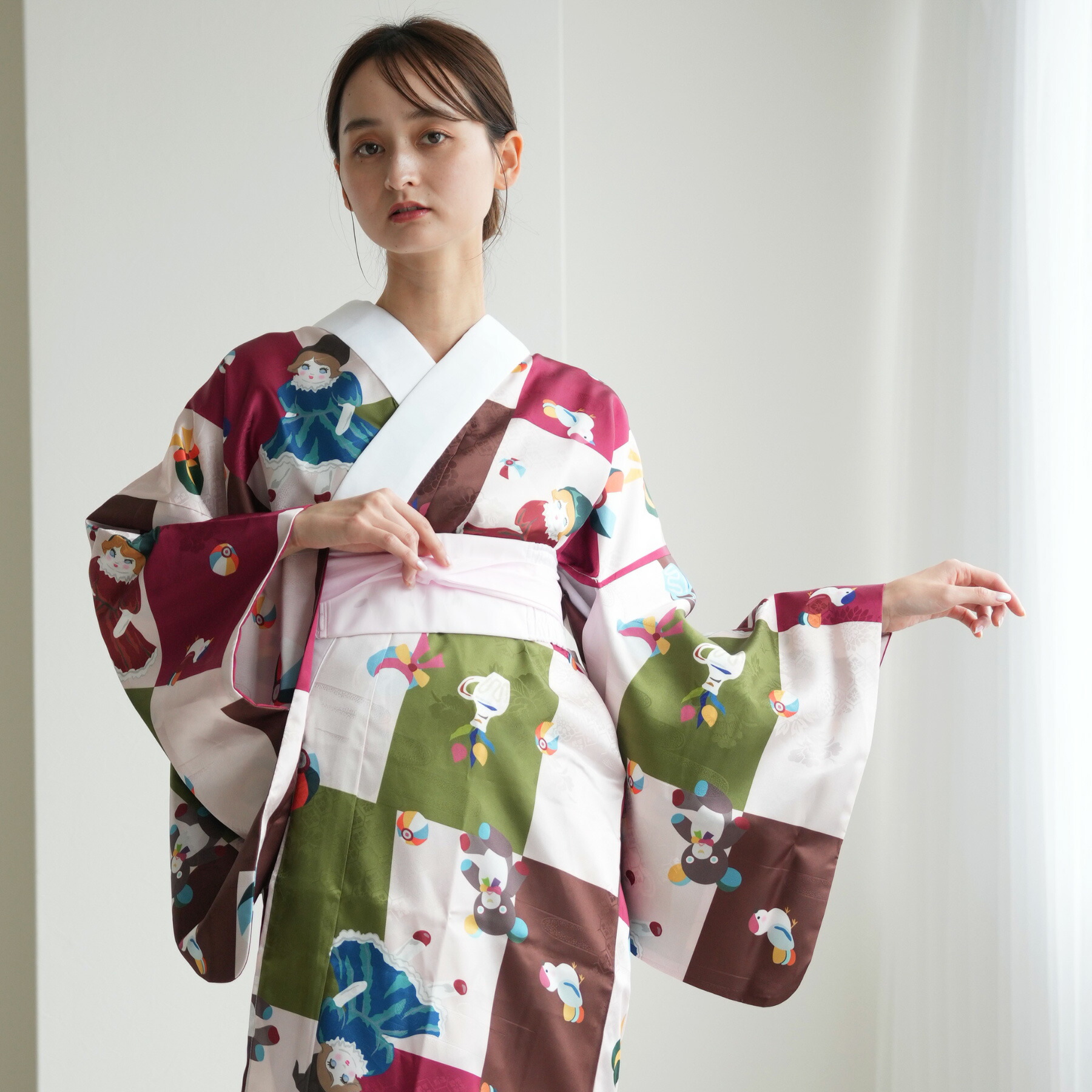 楽天市場】長襦袢 洗える 半衿付き ニコアンティーク フリーサイズ